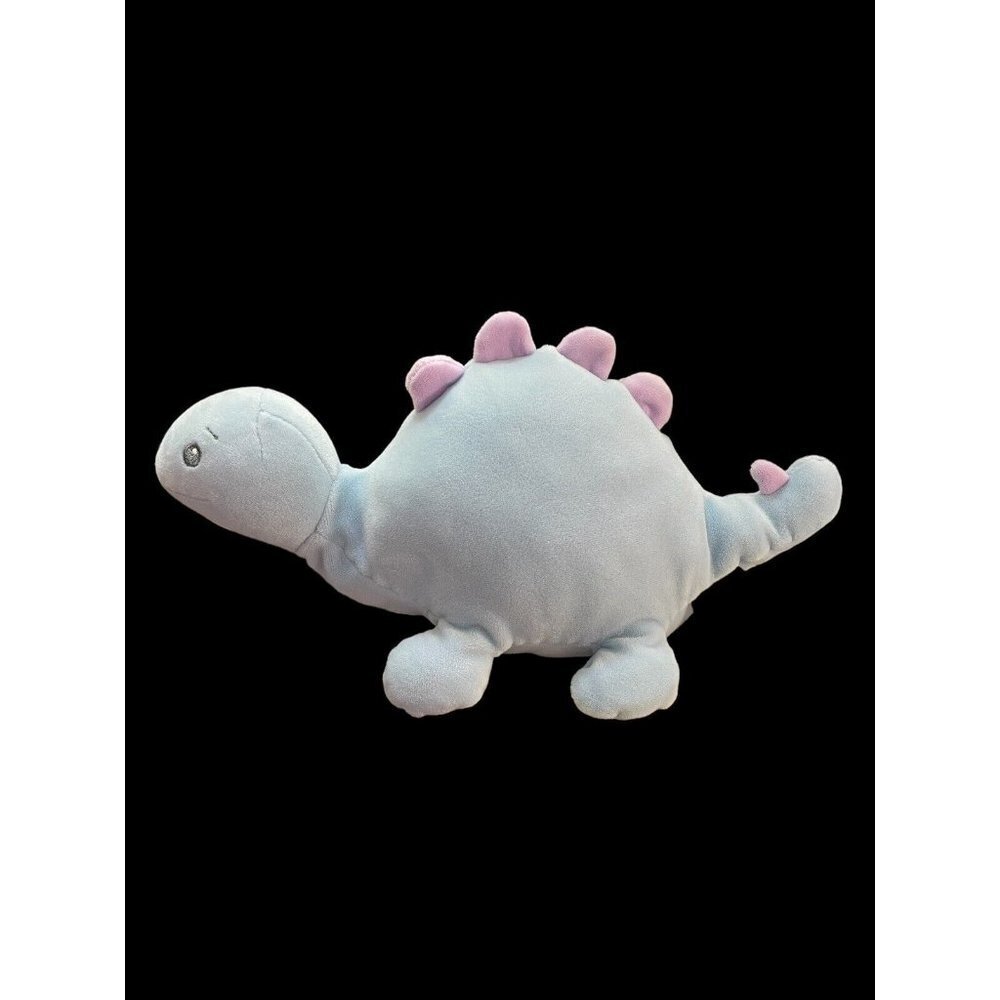 Baby Ganz Cuddle-Me Blue Dinosaur‎ purple spikes Rattle plush Lovey RARE!